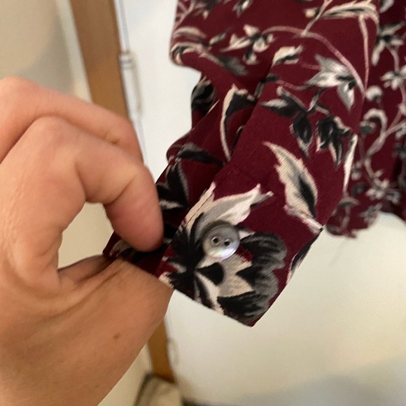 J. Jill 3X Bordwin Vines pleated Button Down Tunic Blouse - Picture 4 of 8